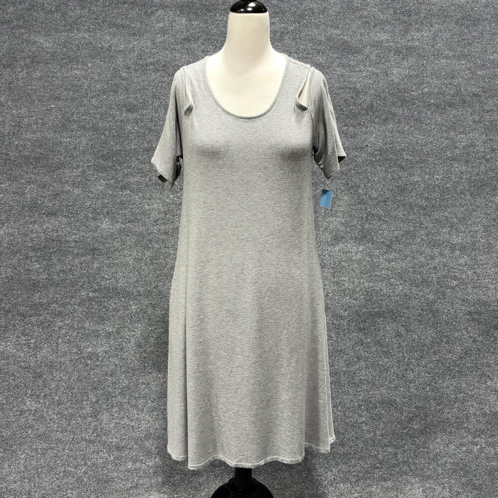 Philosophy Republic Clothing Dress Womens Medium 8-10 Gray Cold Shoulder Knit